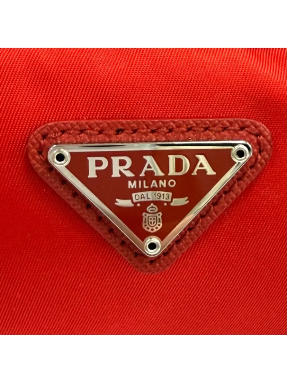 Prada Vela Re-Nylon Mini Pouch Rosso Makeup